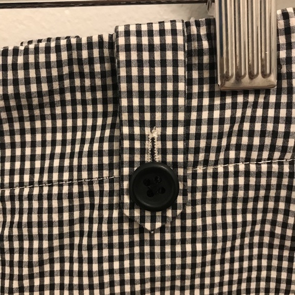 Theory Valin Gingham Plaid Shorts black white 2 - Picture 5 of 8